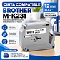 Cinta Compatible Brother M-K231 / M-K231S de 12 mm para Etiquetadoras P-touch – Repuesto Genérico - Miniatura 2