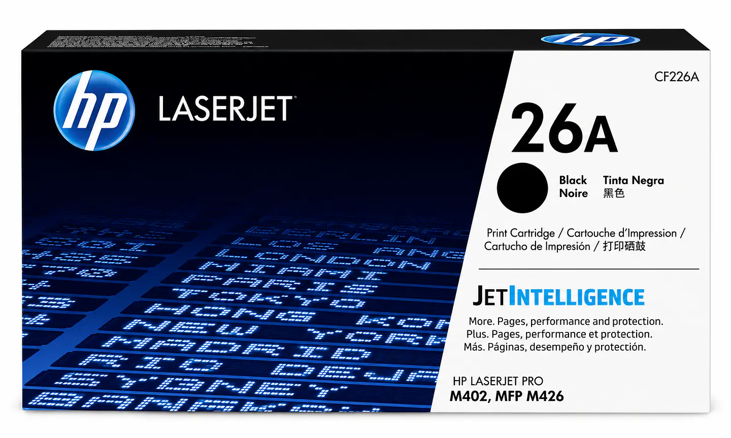 Tóner HP 26A Negro CF226A Original para Impresoras HP LaserJet Pro M402 y M426 – Rendimiento de 3,100 Páginas 1