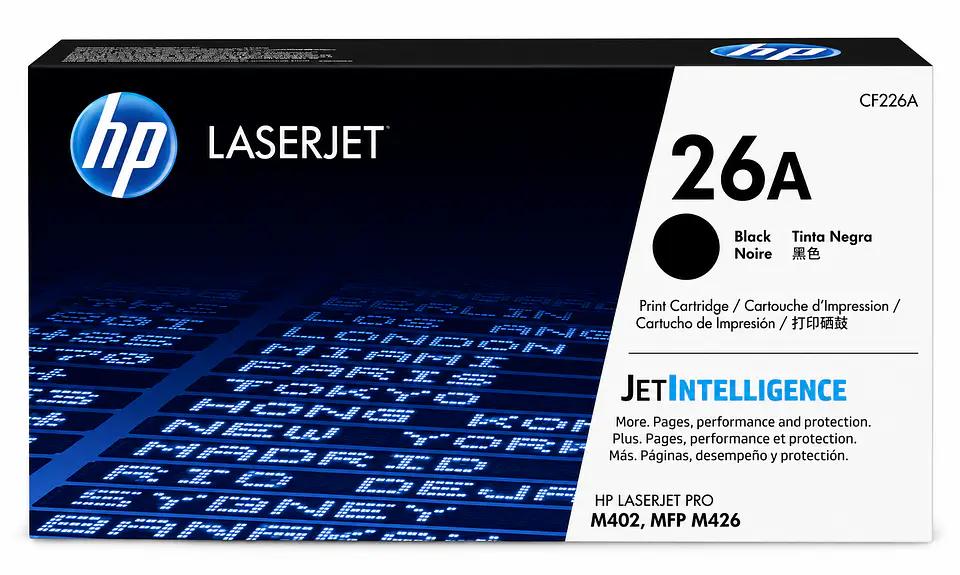 Tóner HP 26A Negro CF226A Original para Impresoras HP LaserJet Pro M402 y M426 – Rendimiento de 3,100 Páginas 1