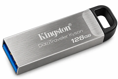 Memoria USB Kingston DataTraveler Kyson 128GB USB 3.2 Gen 1 – Pendrive Metálico Sin Tapa para Computadora y Laptop