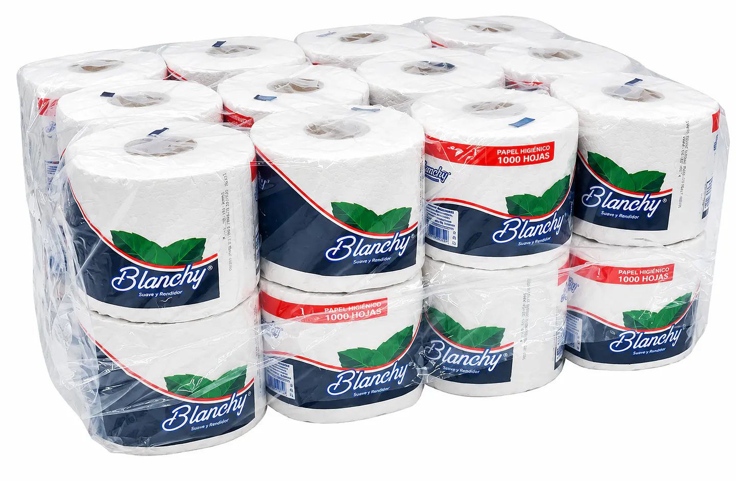 Papel Higiénico Blanchy 1000 Hojas x 24 Rollos de 1 Pliego | Bulto Institucional 1