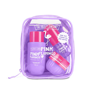 KIT DE VIAGEM FLAMINGO ROSA (BODY MIST + GEL DE BANHO + MANTEIGA CORPORAL)