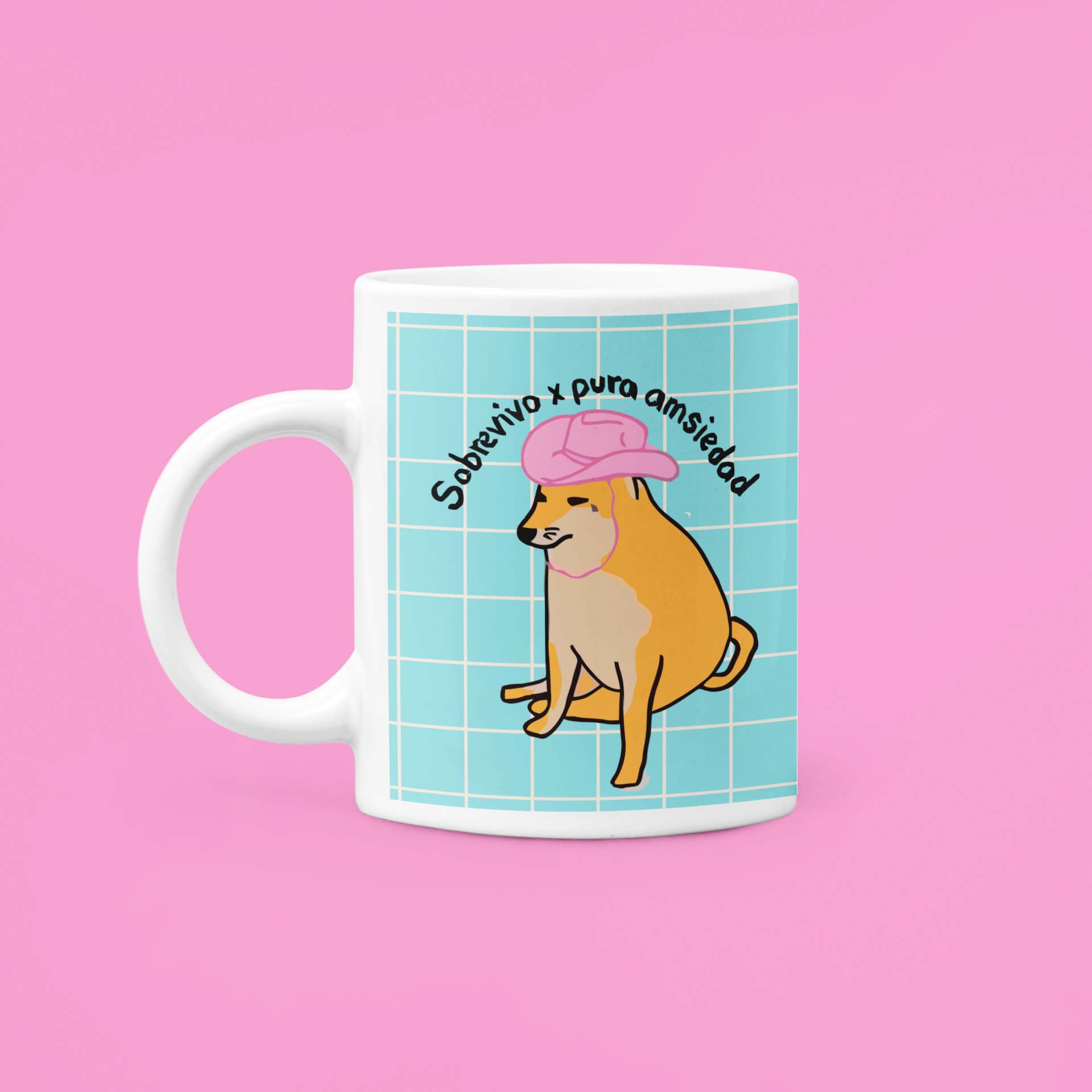 Taza Cheems / Sobrevivo x pura amsiedad