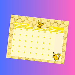 Planner Anual / Mensual Pokémon (Pikachu)