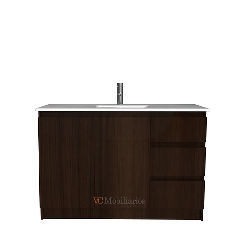Mueble vanitorio al piso M2-1201 - Chocolate