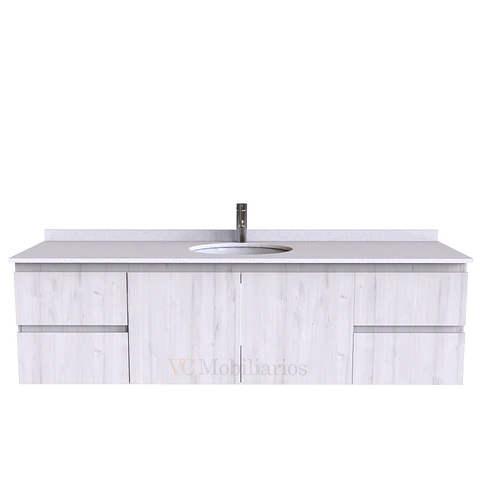 Mueble Vanitorio aereo simple de 180 cm M2-1808 / Blanco