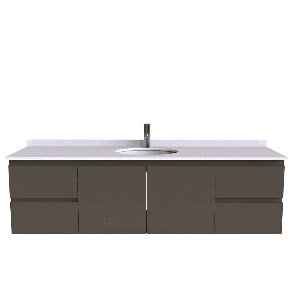 Mueble Vanitorio aereo simple de 170 cm M2-1708 / Titanio 1