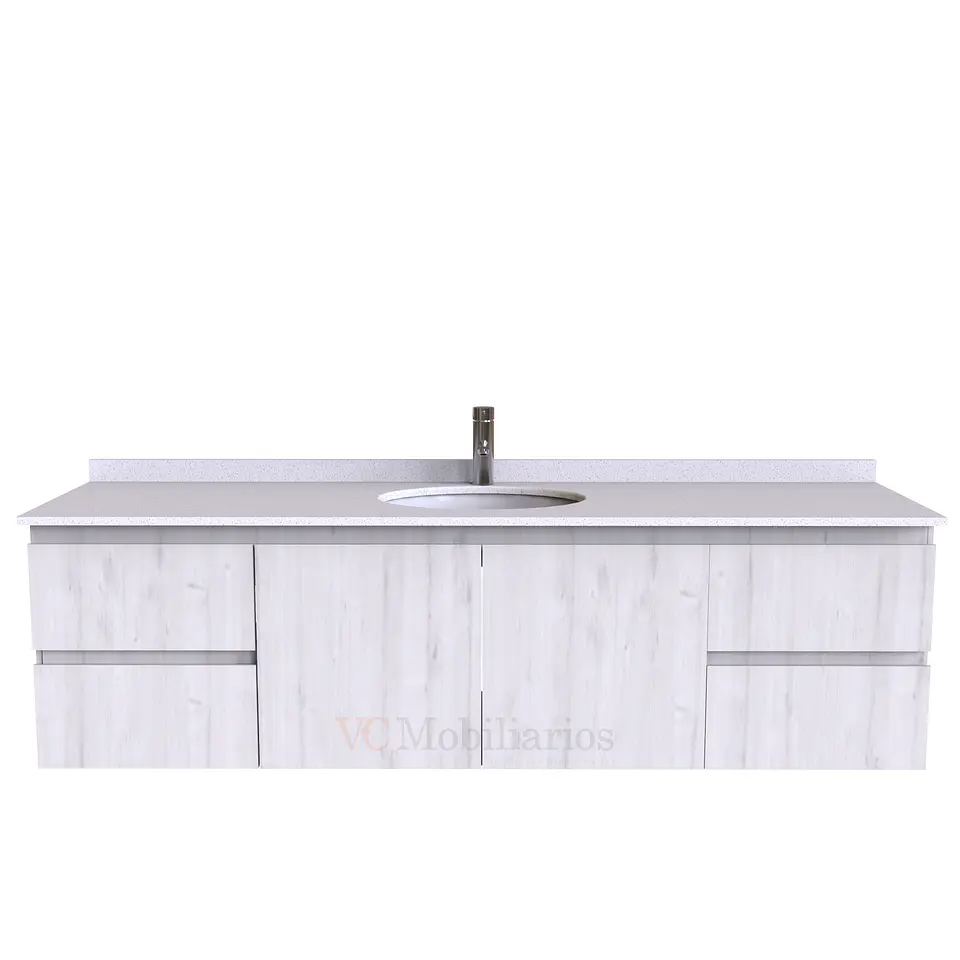 Mueble Vanitorio aereo simple de 160 cm M2-1603 / Alaska 1