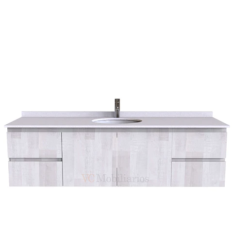 Mueble Vanitorio aereo simple de 160 cm M2-1603 / Legno