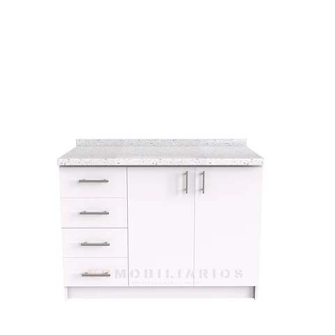 Mueble meson con cubierta de cuarzo de 130 cm / M1-1340 / Blanco