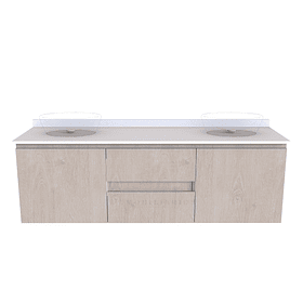 Mueble Vanitorio aereo para lavamanos sobreponer doble de 150 cm M2-1500-SPA / Provenzal