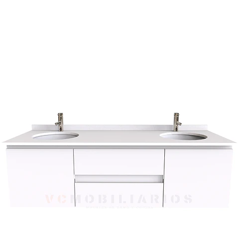 Mueble vanitorio Doble Aéreo  de 160 cm /  M2-1623 -DA / Blanco