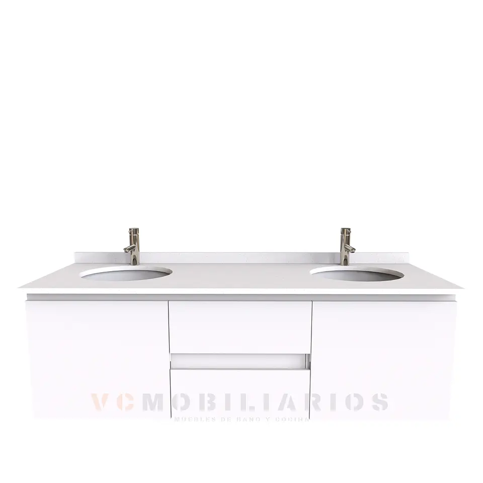 Mueble vanitorio Doble Aéreo  de 150 cm /  M2-1523 -DA / Blanco 1