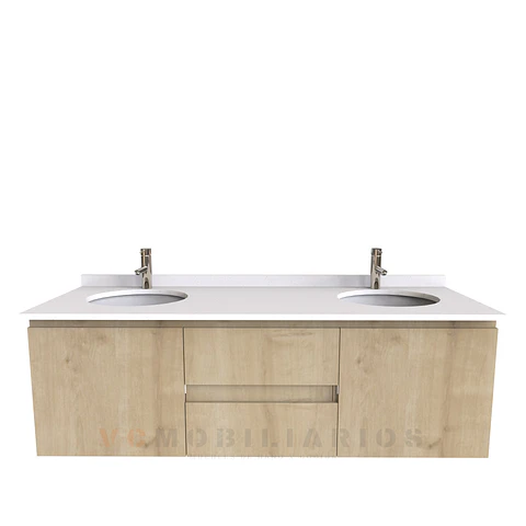 Mueble vanitorio Doble Aéreo  de 150 cm /  M2-1523 -DA / Rustico