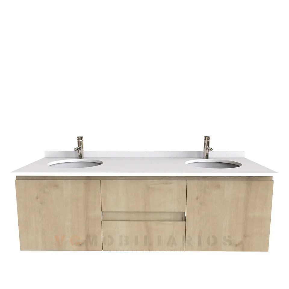 Mueble vanitorio Doble Aéreo  de 150 cm /  M2-1523 -DA / Rustico 1