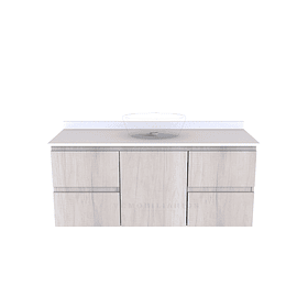 Mueble Vanitorio aereo para lavamanos sobreponer simple de 130 cm M2-1300-SPA / Toscana