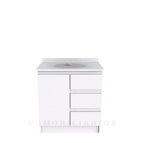 Mueble Vanitorio al piso para lavamanos sobre poner de 60 cm M2-600-SPP / Blanco