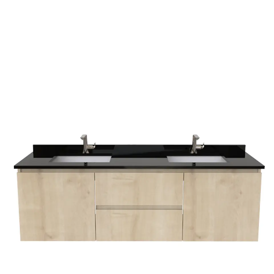 Mueble vanitorio Doble Aéreo  de 160 cm /  M2-1633 -DA / Rustico 1