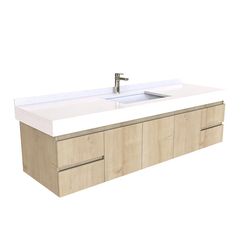 Mueble Vanitorio aereo simple de 185 cm M2-1850 / Rustico / pedido especial
