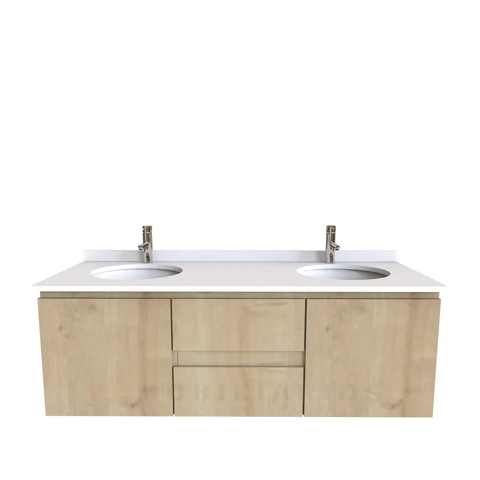 Mueble vanitorio Doble Aéreo  de 130 cm /  M2-1323 -DA / Rustico 1