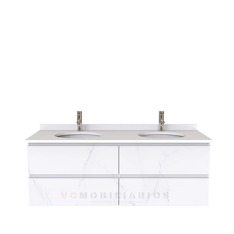 Mueble vanitorio Doble Aéreo  de 140 cm /  M5-1423 -DA / Marmara