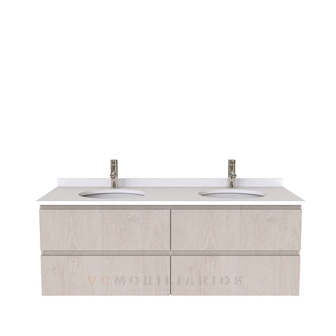 Mueble vanitorio Doble Aéreo  de 140 cm /  M5-1423 -DA / Provenzal