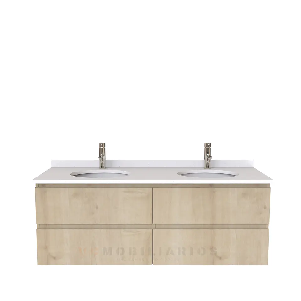 Mueble vanitorio Doble Aéreo  de 140 cm /  M5-1423 -DA / Rustico 1