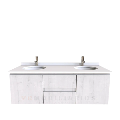 Mueble vanitorio Doble Aéreo  de 140 cm /  M2-1423 -DA / Alaska