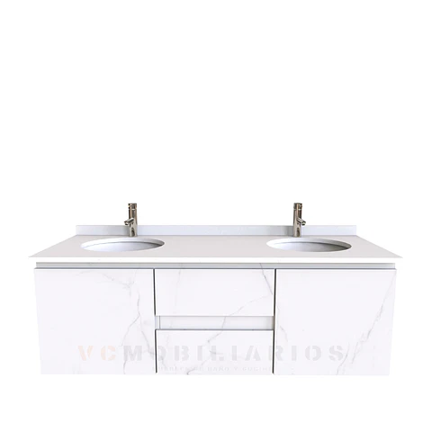 Mueble vanitorio Doble Aéreo  de 140 cm /  M2-1423 -DA / Marmara