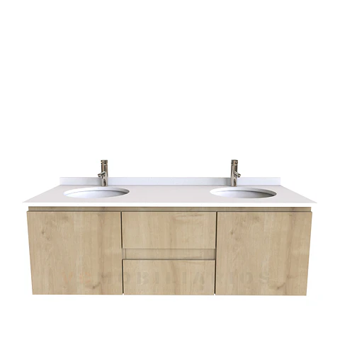 Mueble vanitorio Doble Aéreo  de 140 cm /  M2-1423 -DA / Rustico