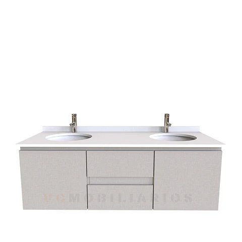 Mueble vanitorio Doble Aéreo  de 140 cm /  M2-1423 -DA / Giorno