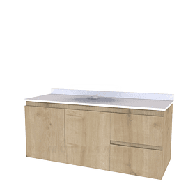 Mueble Vanitorio aereo para lavamanos sobreponer simple de 130 cm M2-1300-SPA / Rustico