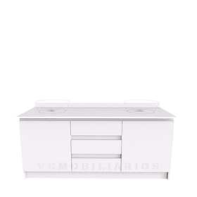 Mueble Vanitorio al piso para lavamanos sobre poner de 180 cm M2-1800-A / Blanco