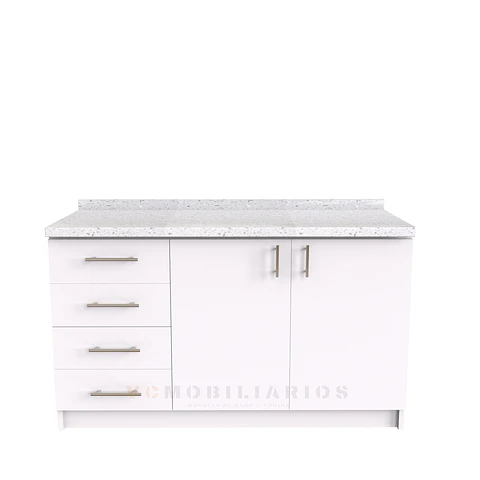 Mueble meson con cubierta de cuarzo de 140 cm / M1-1440 / Blanco