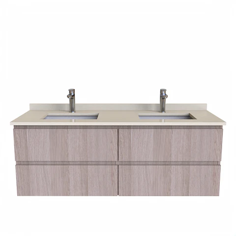 Mueble vanitorio Doble Aéreo  de 150 cm /  M2-1528 -DA / Cendra escandinavo