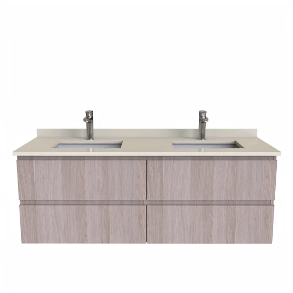 Mueble vanitorio Doble Aéreo  de 150 cm /  M2-1528 -DA / Cendra escandinavo 1