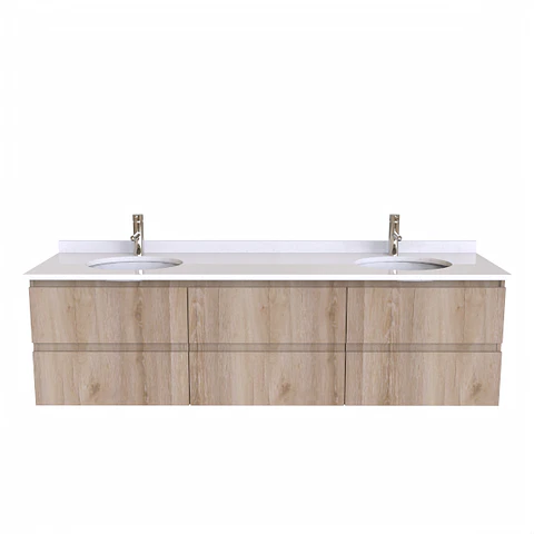 Mueble vanitorio Doble Aéreo  de 180 cm /  M2-1823 -DA / Cava ( pedido especial )