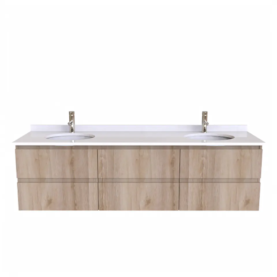 Mueble vanitorio Doble Aéreo  de 180 cm /  M2-1823 -DA / Cava ( pedido especial ) 1