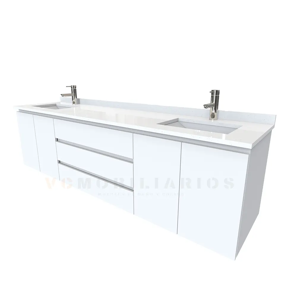 Mueble vanitorio Doble Aéreo  de 200 cm /  M2-2028 -DA / Blanco 1