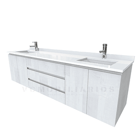 Mueble vanitorio Doble Aéreo  de 200 cm /  M2-2028 -DA / Legno