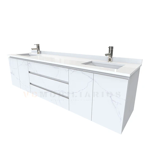 Mueble vanitorio Doble Aéreo  de 200 cm /  M2-2028 -DA / Marmara