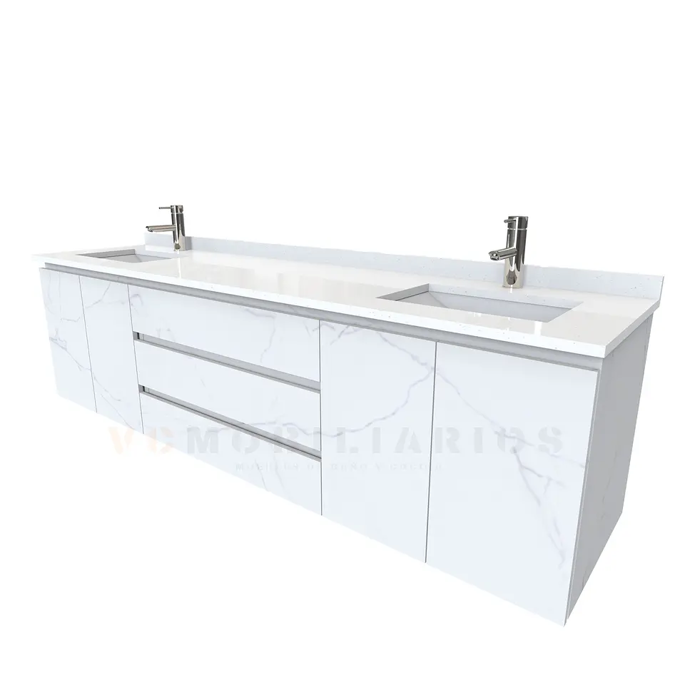 Mueble vanitorio Doble Aéreo  de 200 cm /  M2-2028 -DA / Marmara 1