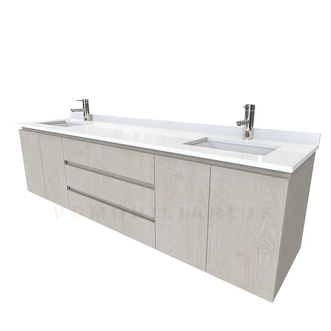 Mueble vanitorio Doble Aéreo  de 200 cm /  M2-2028 -DA / Provenzal