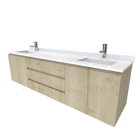 Mueble vanitorio Doble Aéreo  de 200 cm /  M2-2028 -DA / Rustico