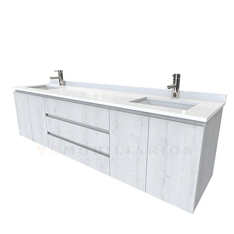 Mueble vanitorio Doble Aéreo  de 190 cm /  M2-1928 -DA / Alaska