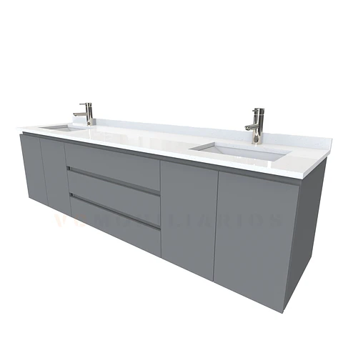 Mueble vanitorio Doble Aéreo  de 190 cm /  M2-1928 -DA / carbon