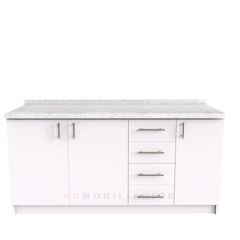 Mueble meson con cubierta de cuarzo de 170 cm / M1-1740 / Blanco