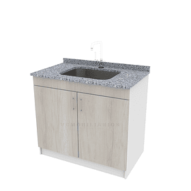 Mueble lavadero de 100 cm con cubierta de granito  / Toscana