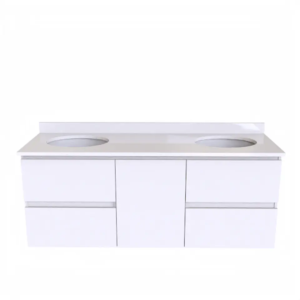 Mueble vanitorio Doble Aéreo  de 150 cm /  M2-1523 -DA / Blanco - especial 1