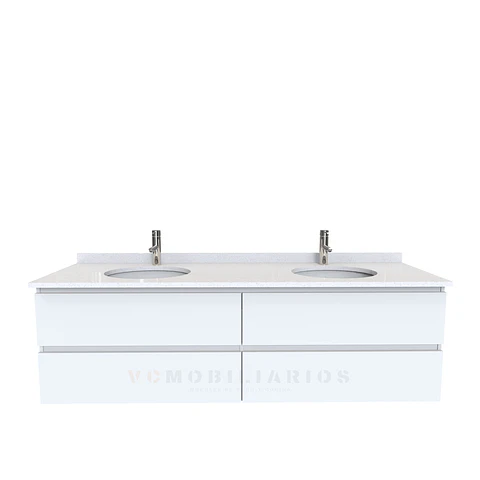 Mueble vanitorio Doble Aéreo  de 180 cm /  M4-1823 -DA / Blanco